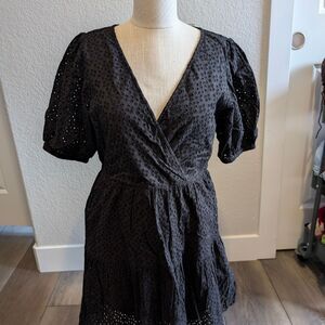 Brand New Size 8 Miss Selfridge Black Textured Dress